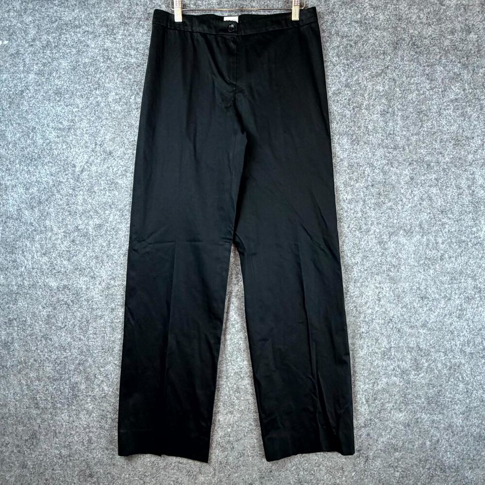 Armani Collezioni Dress Pants Womens 6 Black Cotton Stretch Straight Leg Classic